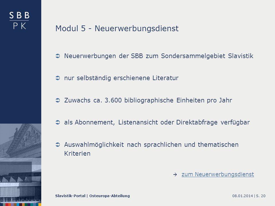 Modul 5 - Neuerwerbungsdienst