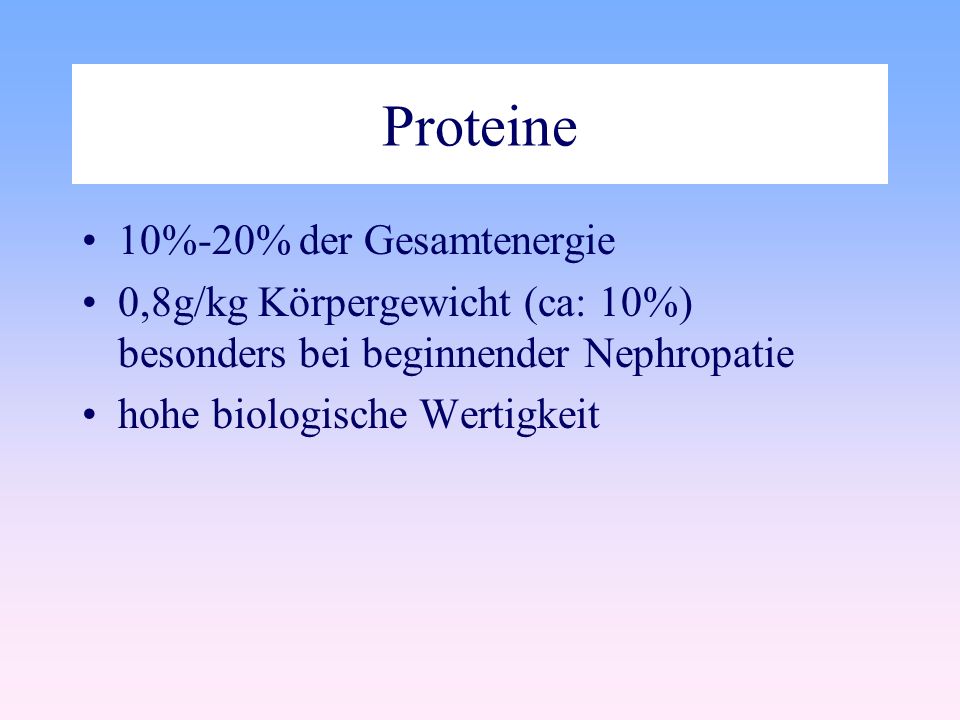 Proteine 10%-20% der Gesamtenergie