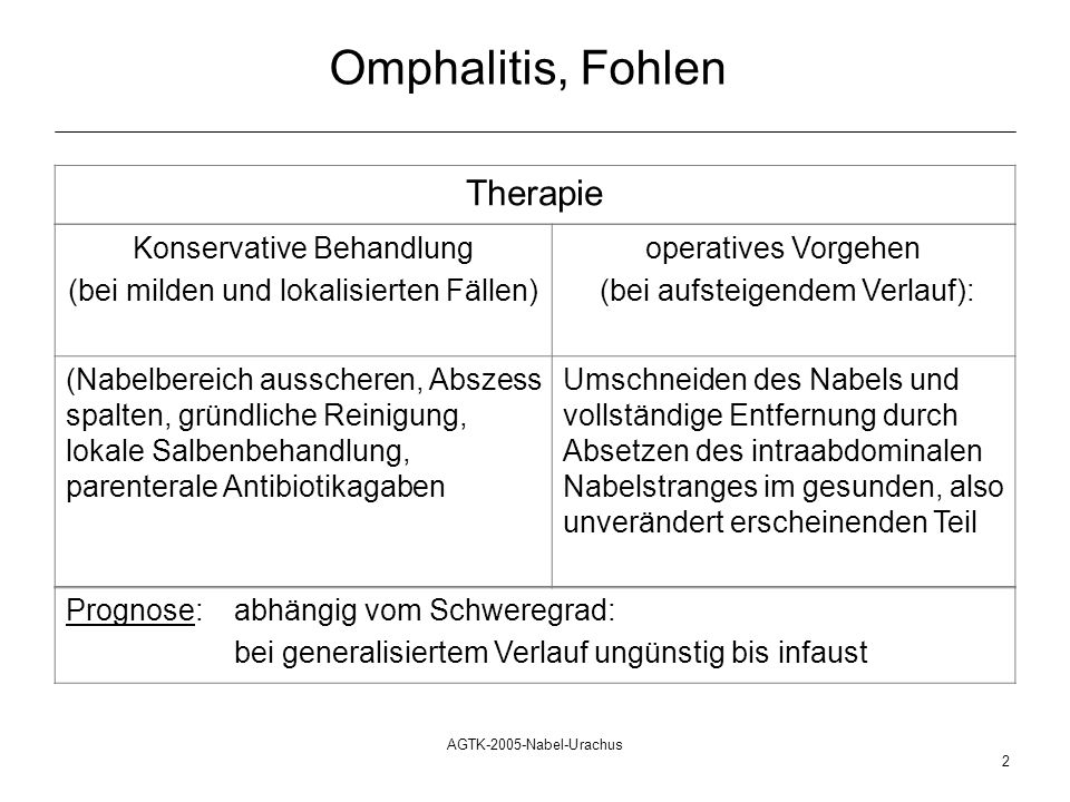 Omphalitis, Fohlen Therapie Konservative Behandlung