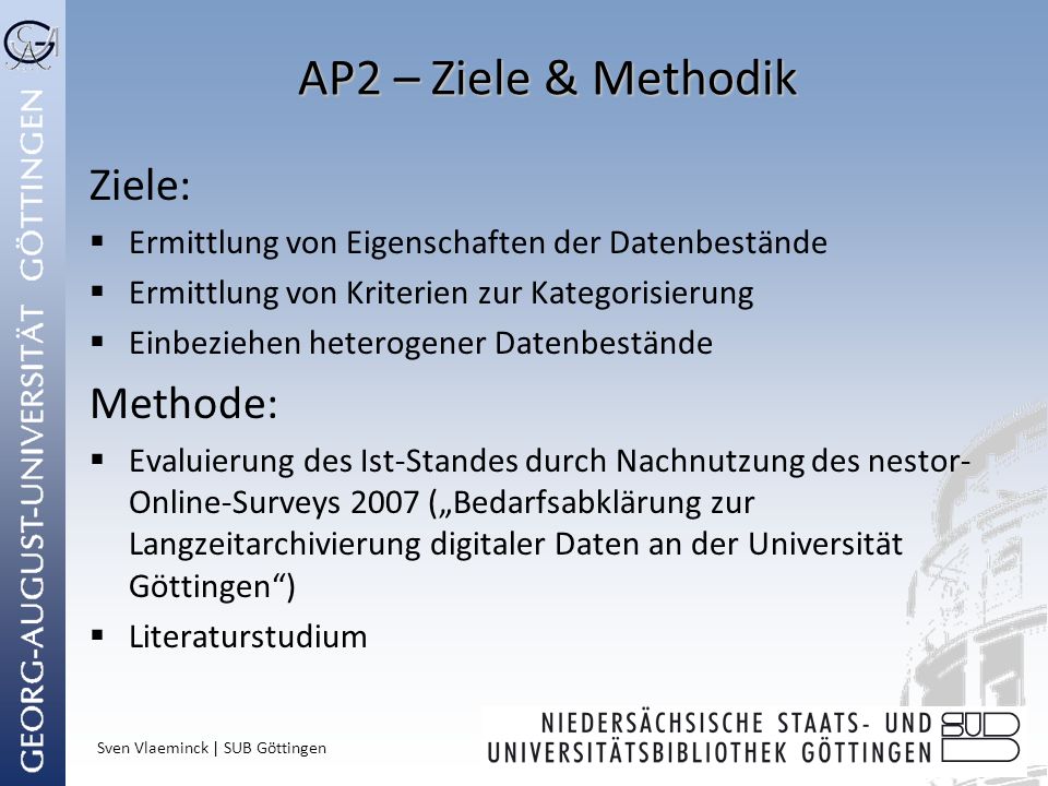 AP2 – Ziele & Methodik Ziele: Methode: