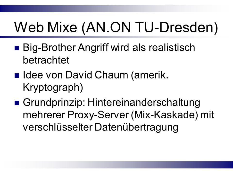 Web Mixe (AN.ON TU-Dresden)