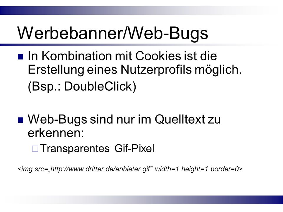 Werbebanner/Web-Bugs