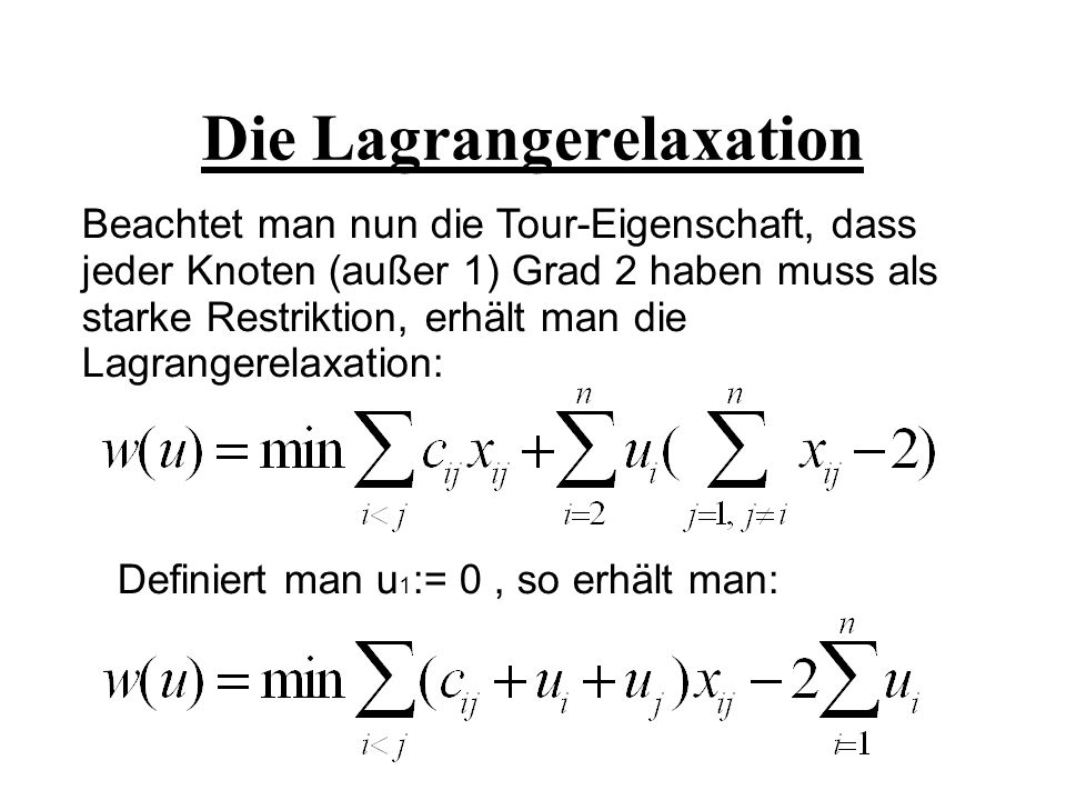 Die Lagrangerelaxation
