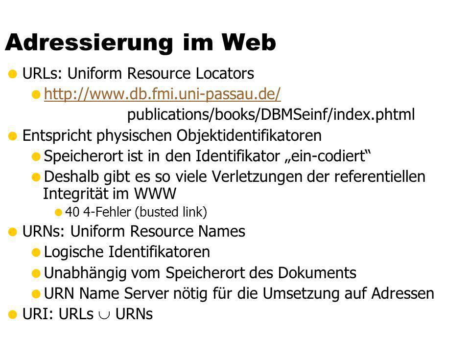 Adressierung im Web URLs: Uniform Resource Locators