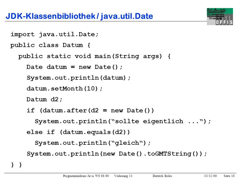 JDK-Klassenbibliothek / java.util.Date