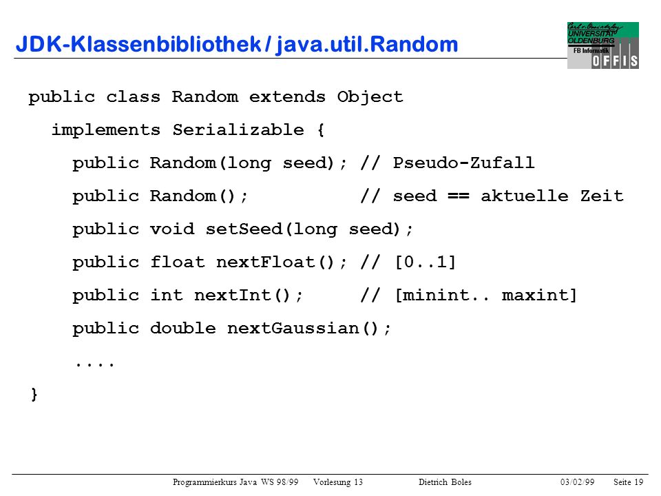 JDK-Klassenbibliothek / java.util.Random