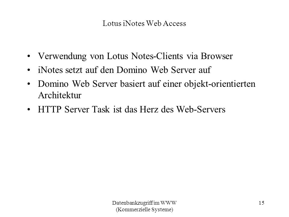 Lotus iNotes Web Access