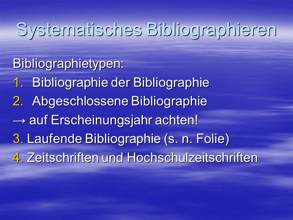 Systematisches Bibliographieren