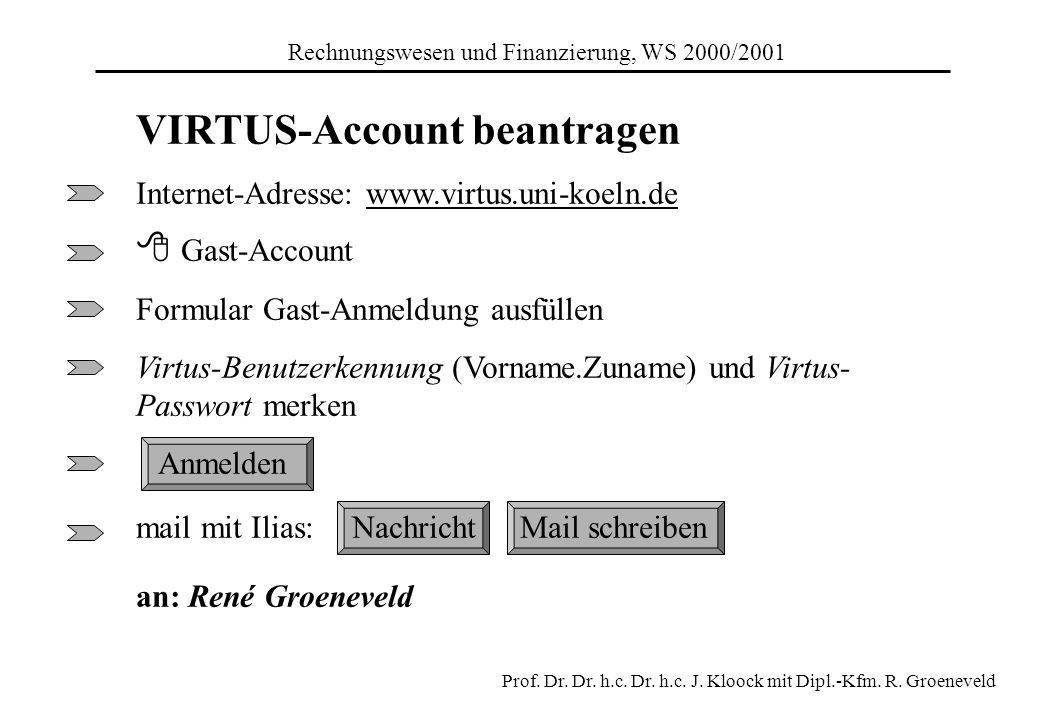 Rechnungswesen und Finanzierung, WS 2000/2001