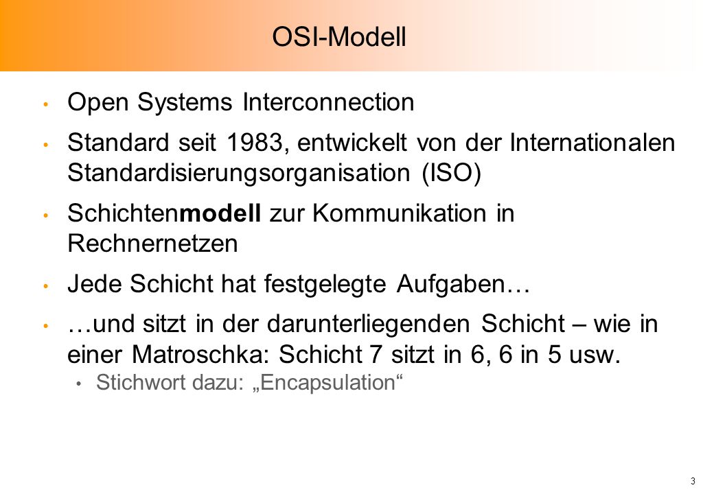 OSI-Modell Open Systems Interconnection