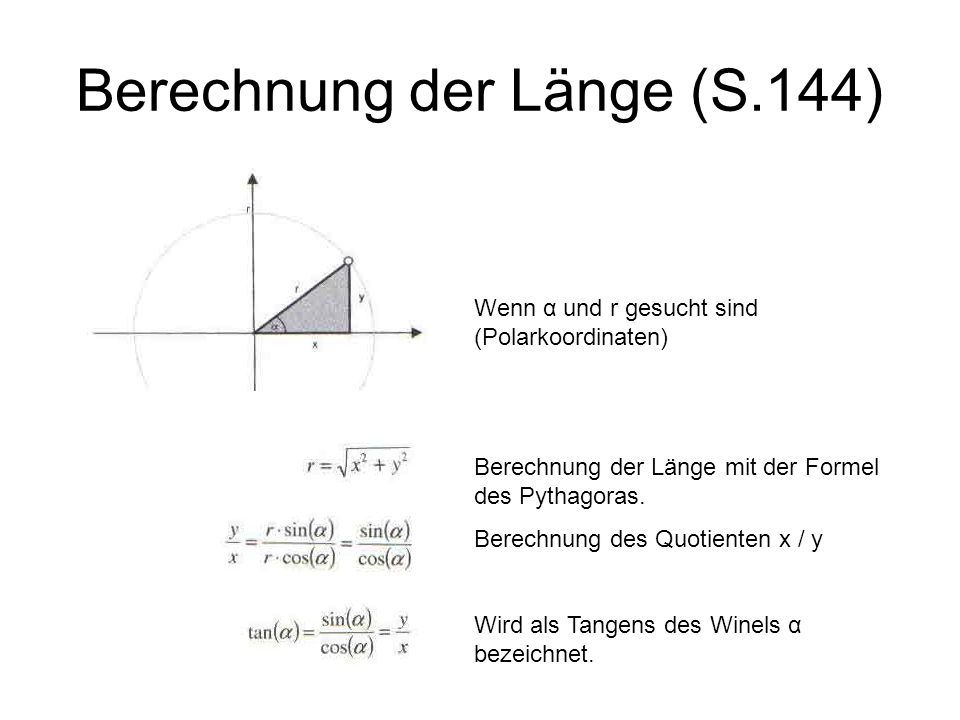 Berechnung der Länge (S.144)