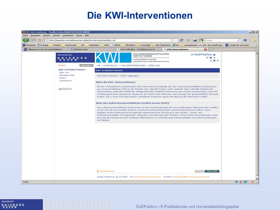 Die KWI-Interventionen