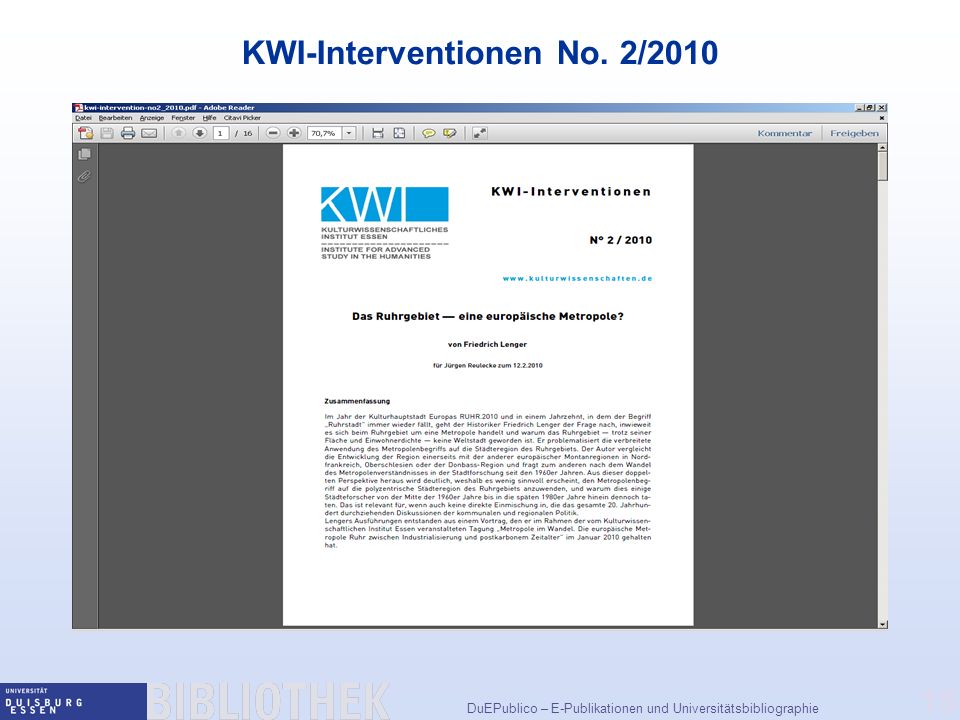 KWI-Interventionen No. 2/2010