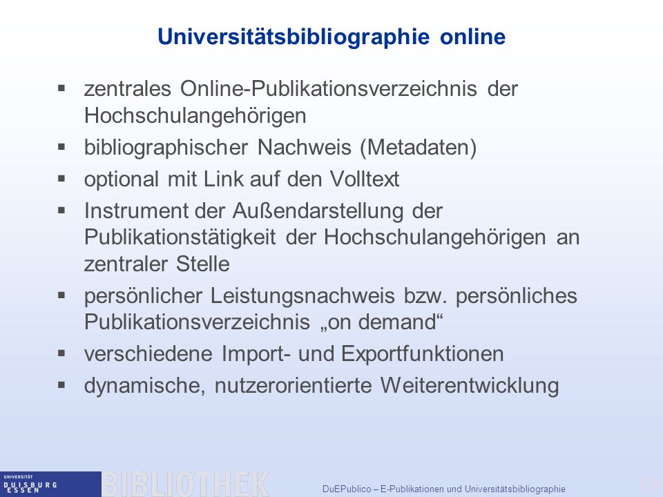 Universitätsbibliographie online