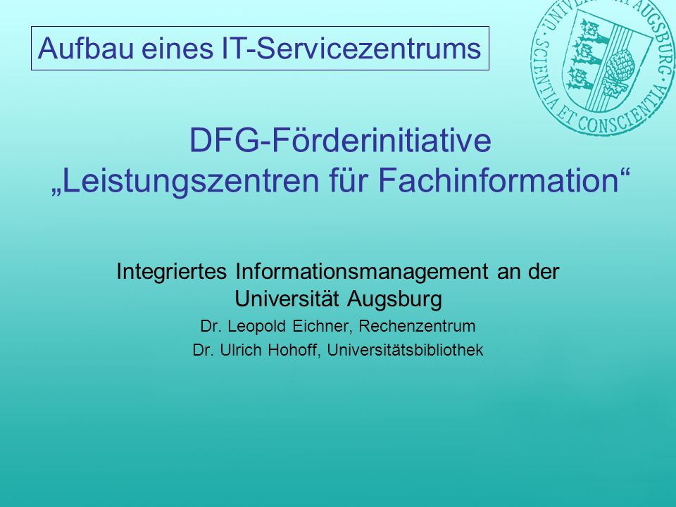 DFG-Förderinitiative „Leistungszentren für Fachinformation