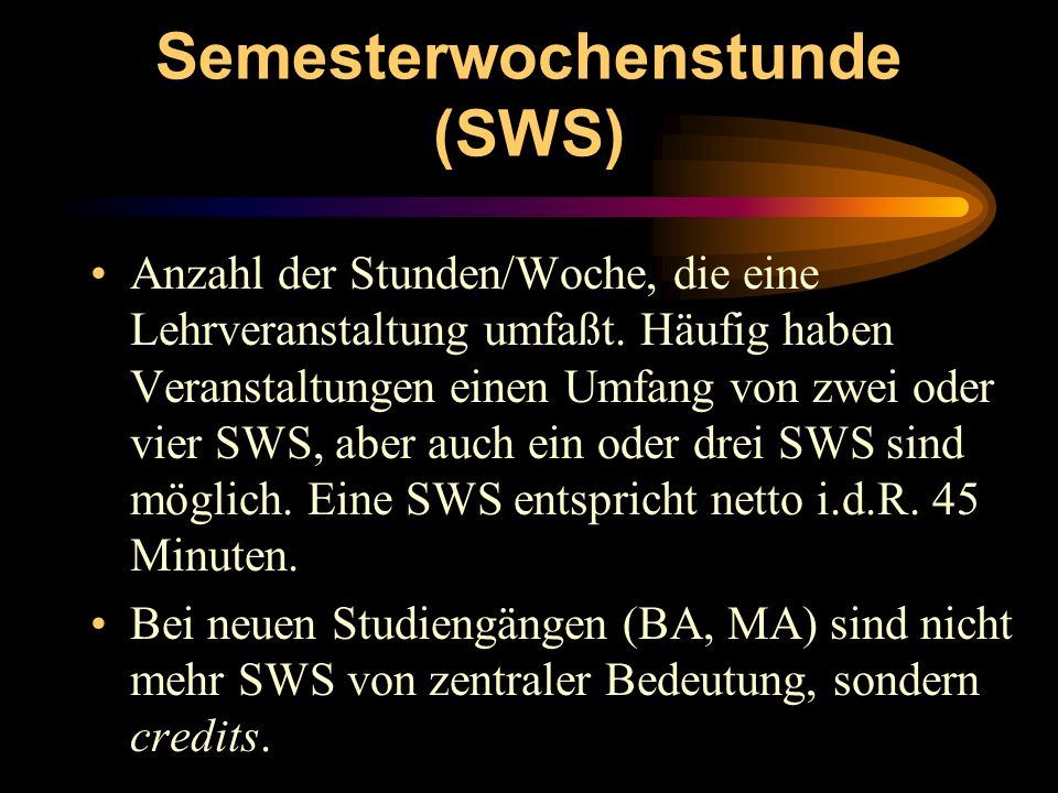 Semesterwochenstunde (SWS)