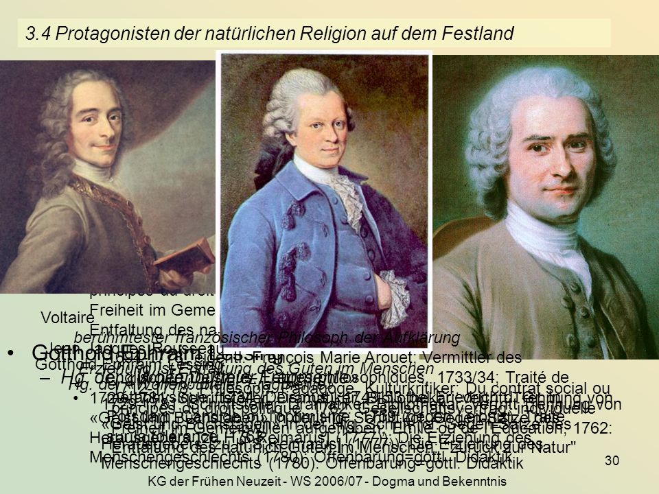 3.4 Protagonisten der natürlichen Religion auf dem Festland