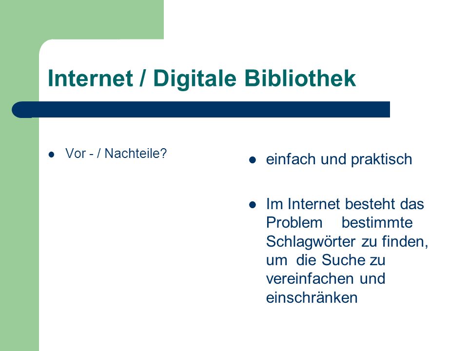Internet / Digitale Bibliothek