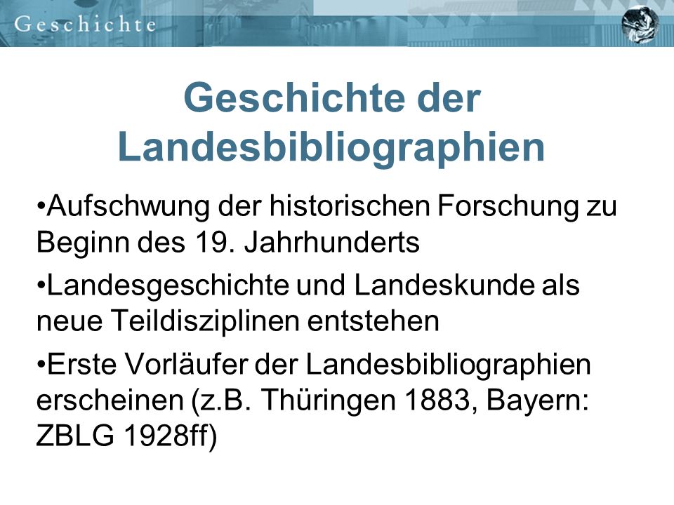 Geschichte der Landesbibliographien