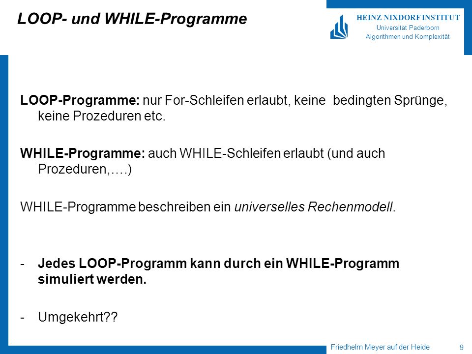 LOOP- und WHILE-Programme