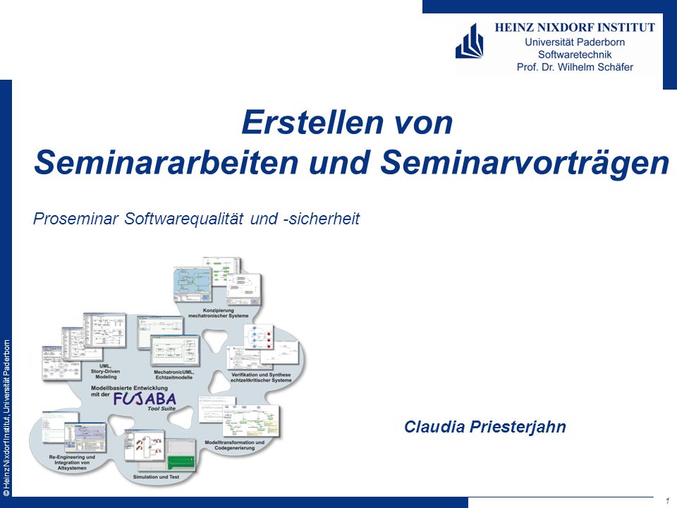 Erstellen von Seminararbeiten und Seminarvorträgen