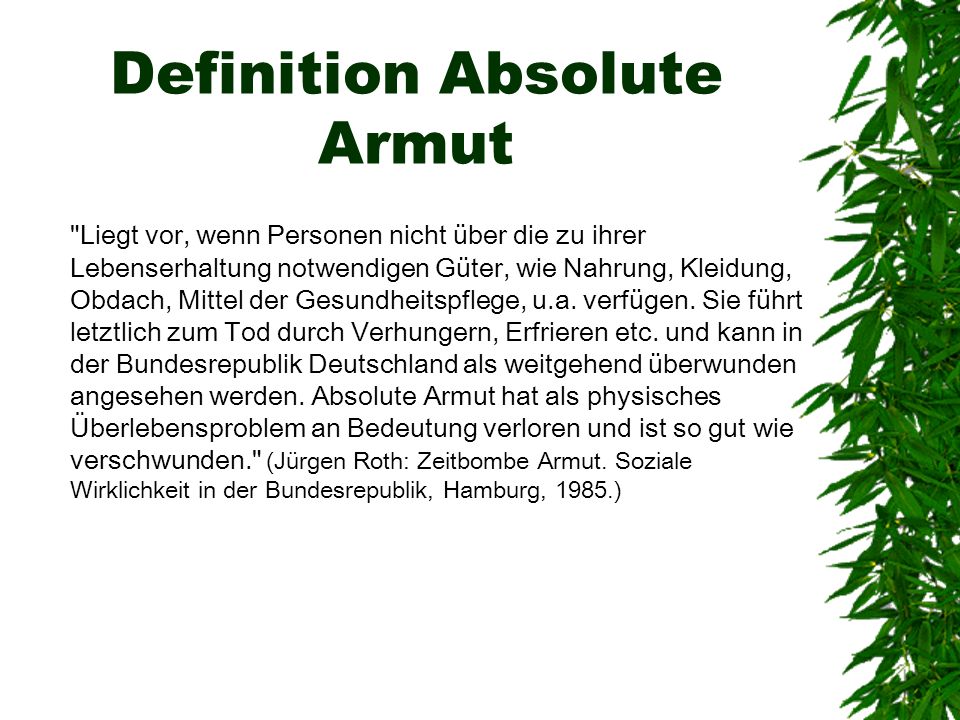 Definition Absolute Armut