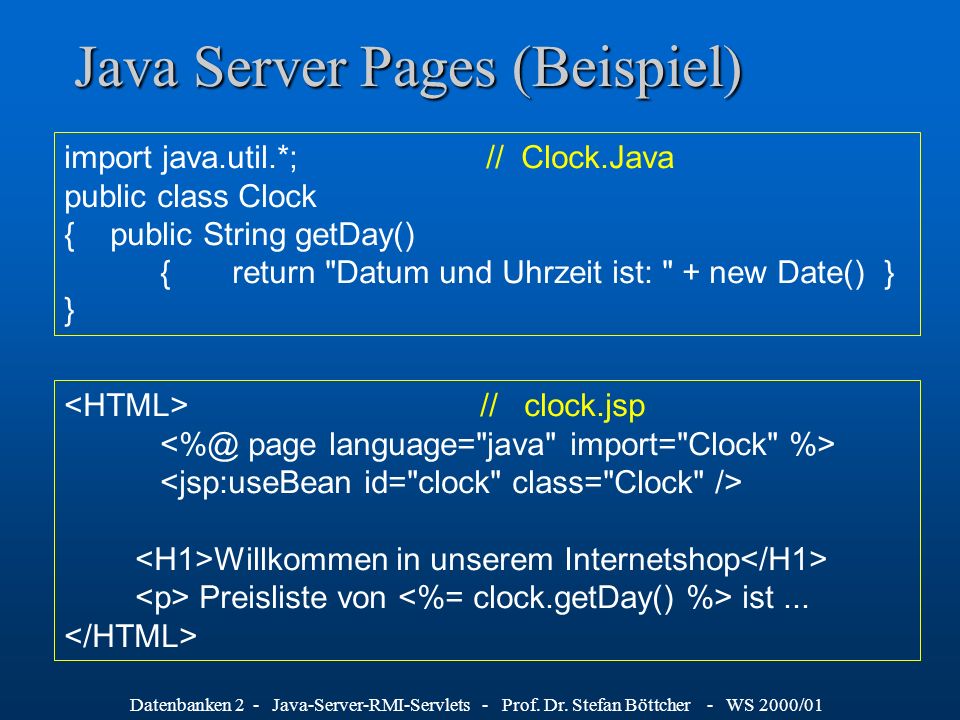 Java Server Pages (Beispiel)