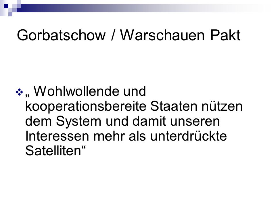 Gorbatschow / Warschauen Pakt
