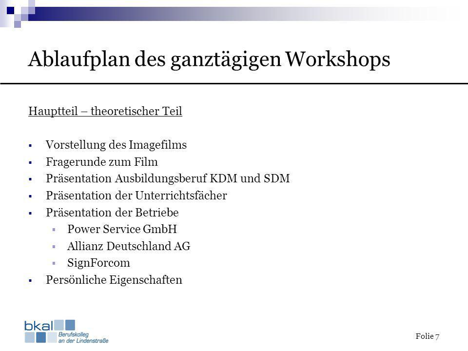 Ablaufplan des ganztägigen Workshops
