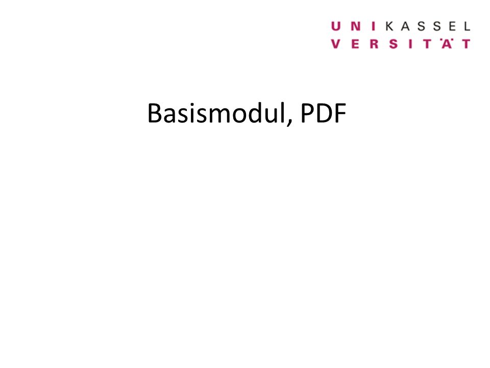 Basismodul, PDF