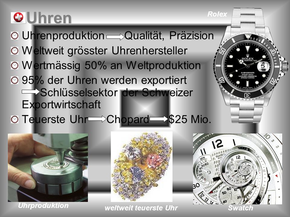 Uhren Uhrenproduktion Qualität, Präzision