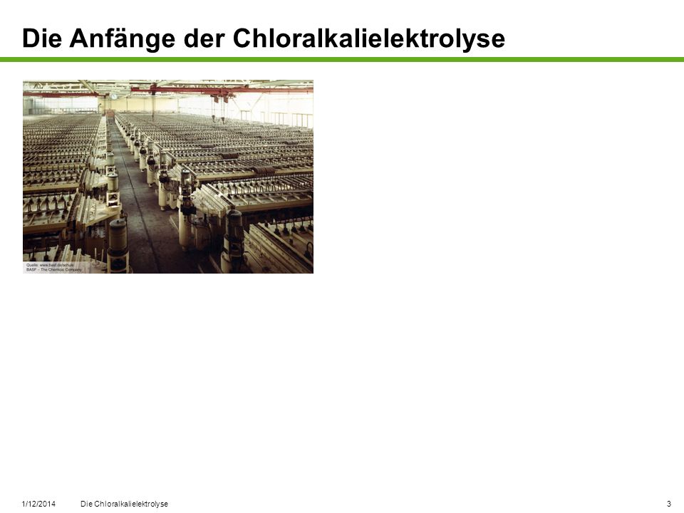 Die Anfänge der Chloralkalielektrolyse