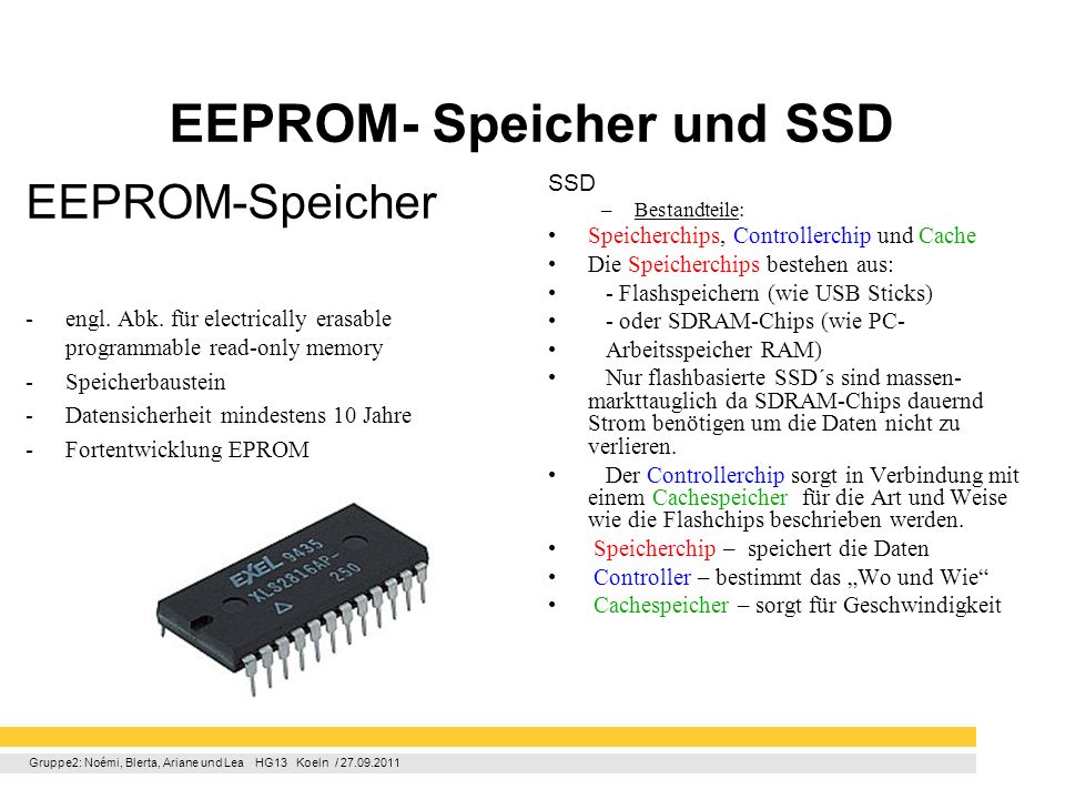 EEPROM- Speicher und SSD