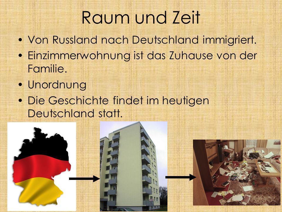 Raum und Zeit Von Russland nach Deutschland immigriert.