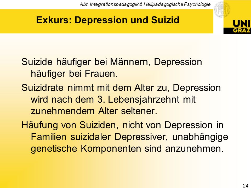 Exkurs: Depression und Suizid