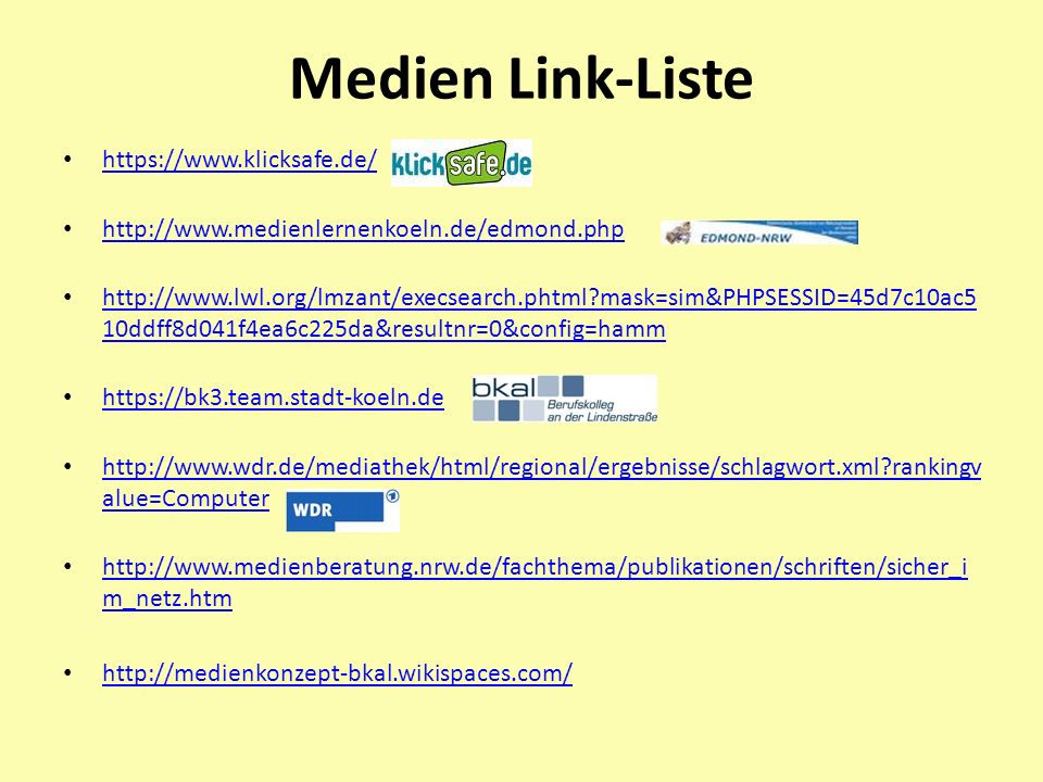 Medien Link-Liste