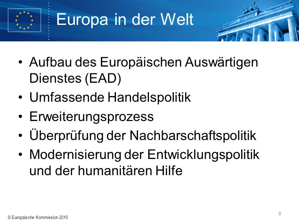 Europa in der Welt Aufbau des Europäischen Auswärtigen Dienstes (EAD)