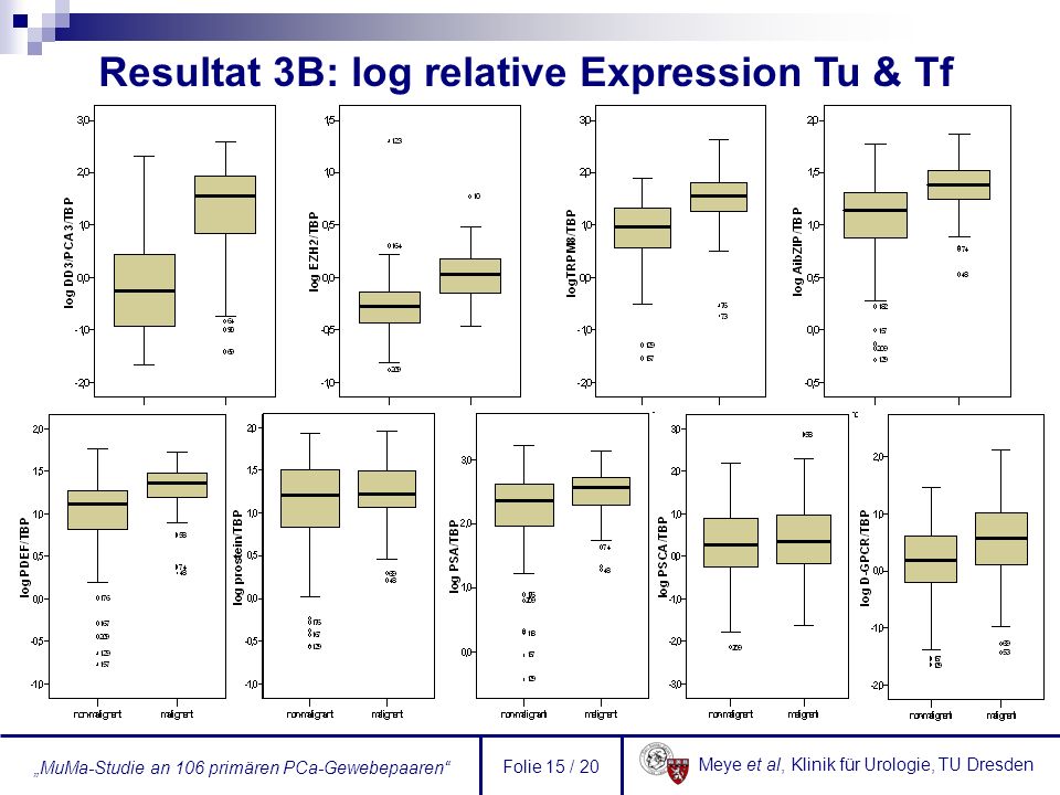 Resultat 3B: log relative Expression Tu & Tf