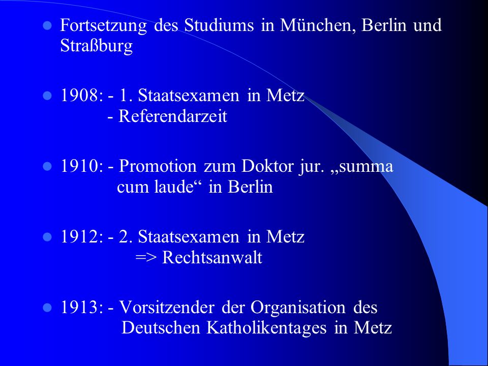 Fortsetzung des Studiums in München, Berlin und Straßburg