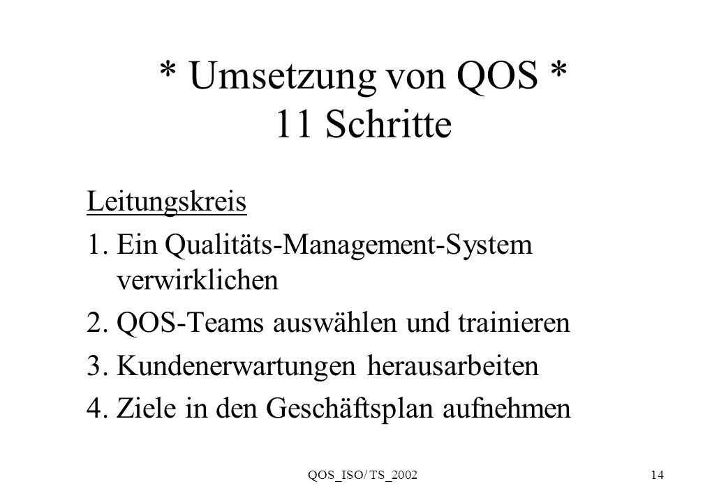 * Umsetzung von QOS * 11 Schritte