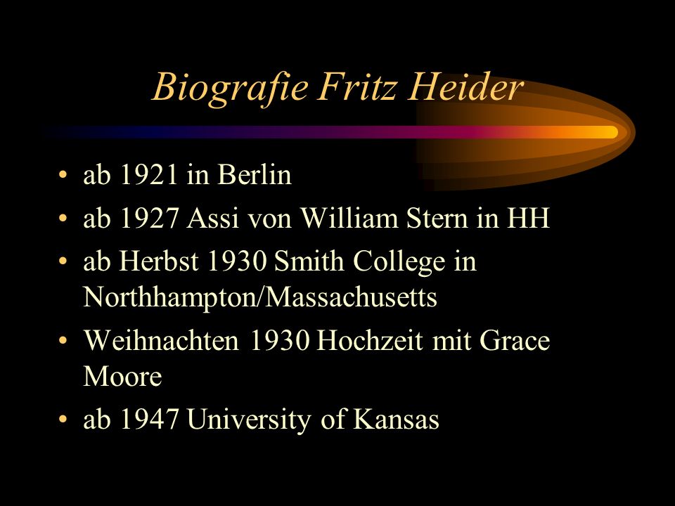 Biografie Fritz Heider