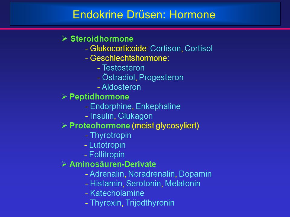 Endokrine Drüsen: Hormone