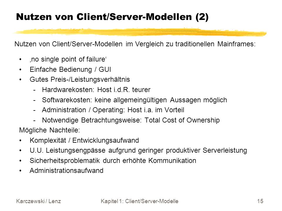 Nutzen von Client/Server-Modellen (2)