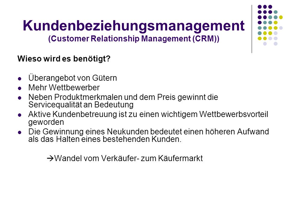 Kundenbeziehungsmanagement (Customer Relationship Management (CRM))