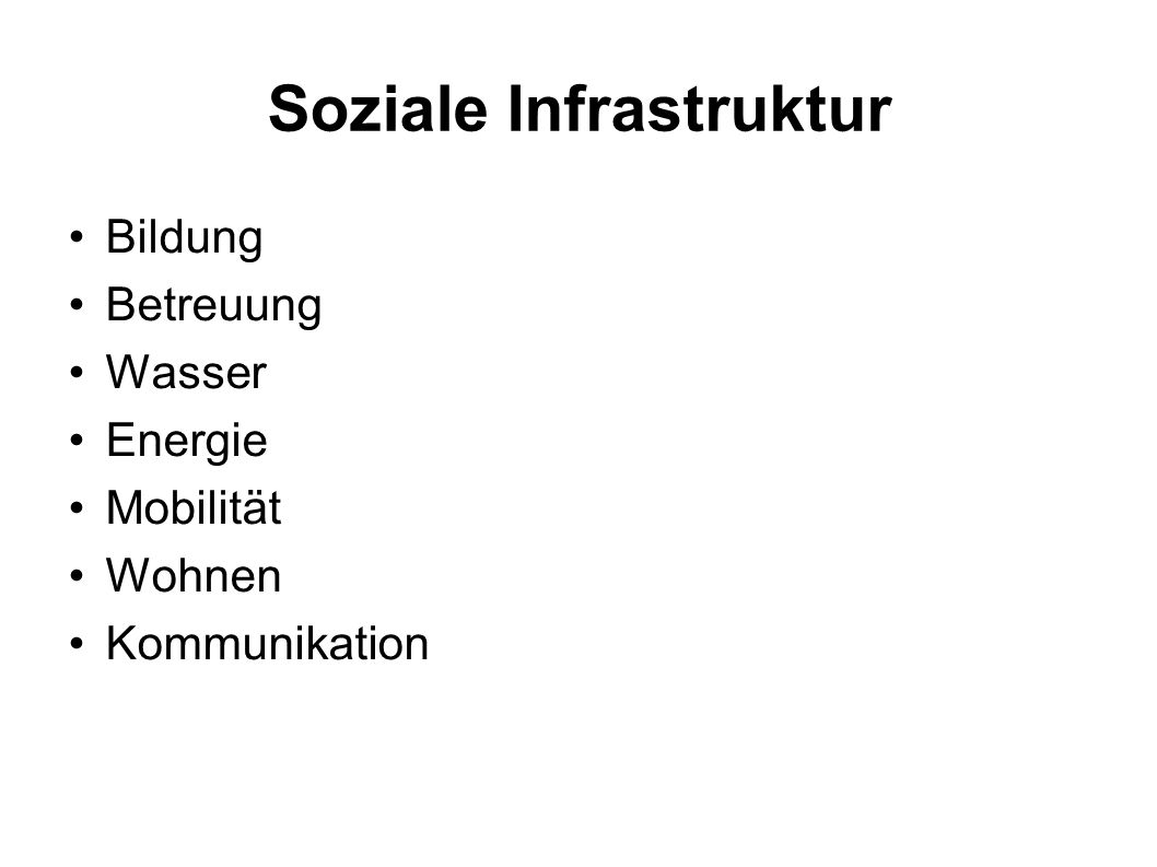 Soziale Infrastruktur