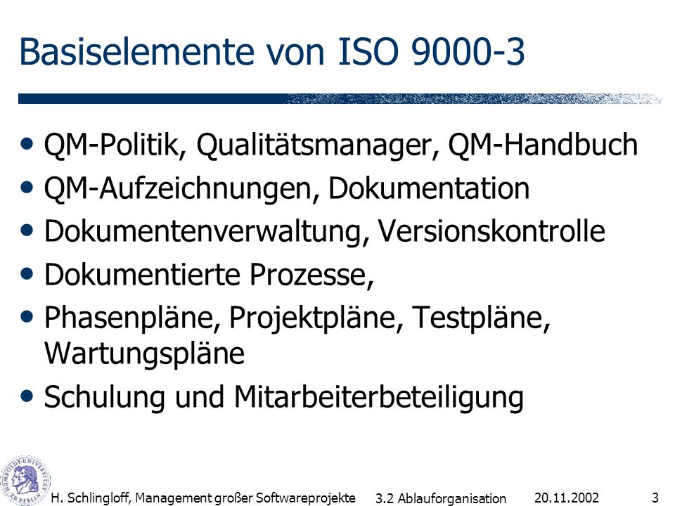 Basiselemente von ISO