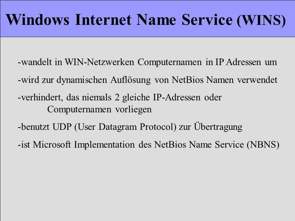 Windows Internet Name Service (WINS)