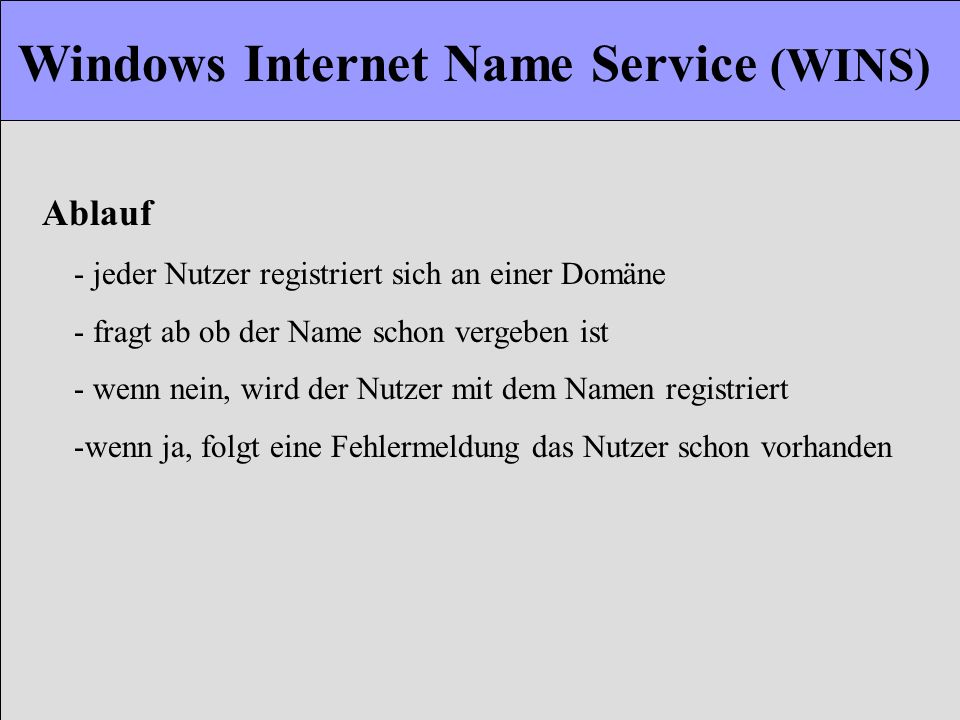 Windows Internet Name Service (WINS)
