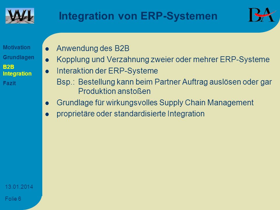 Integration von ERP-Systemen