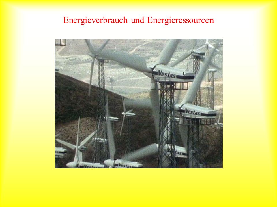 Energieverbrauch und Energieressourcen